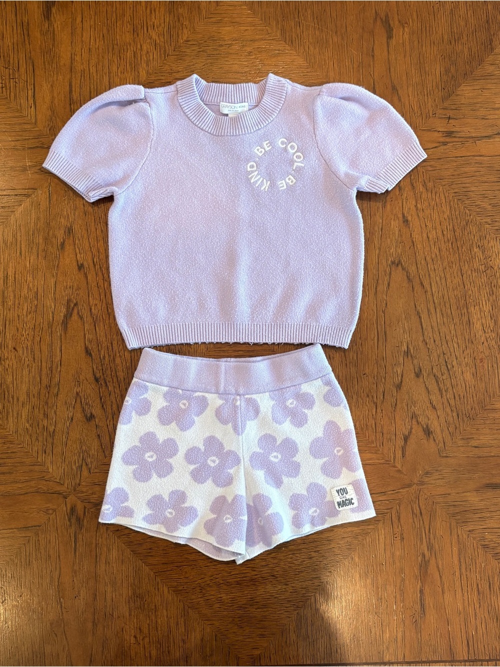 Greyson Lilac Floral Knit Matching Set - Lavender & White